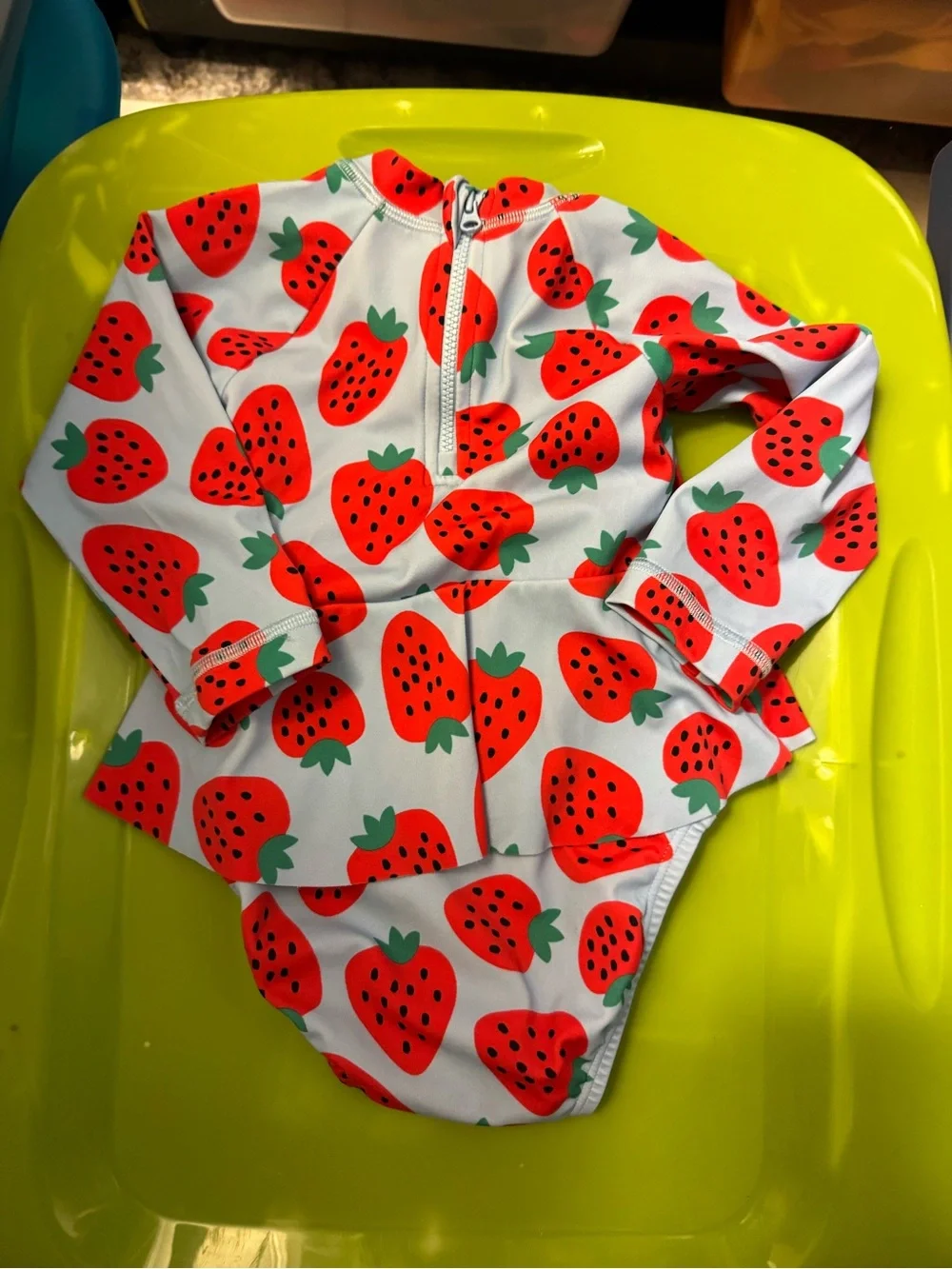 Hanna Andersson Baby One-Piece Skirted Strawberry print Rashguard Swimsuit